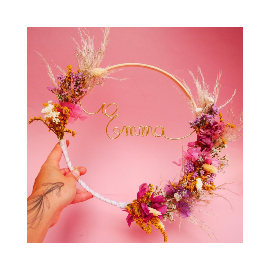 Couronne de fleurs séchées