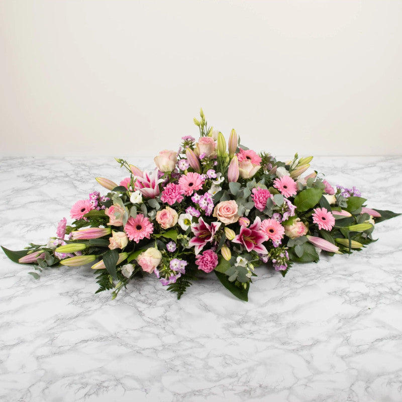 Raquette Funéraire en Fleurs Fraîches