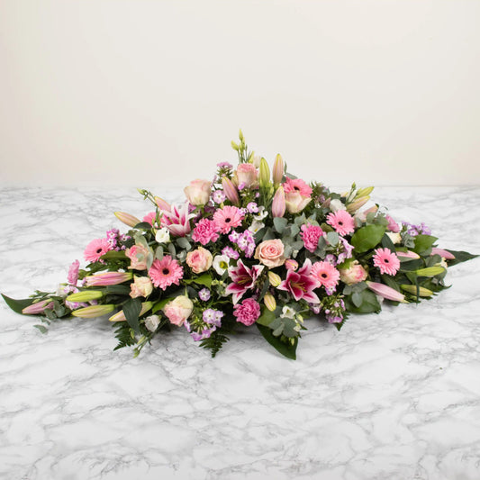 Raquette Funéraire en Fleurs Fraîches